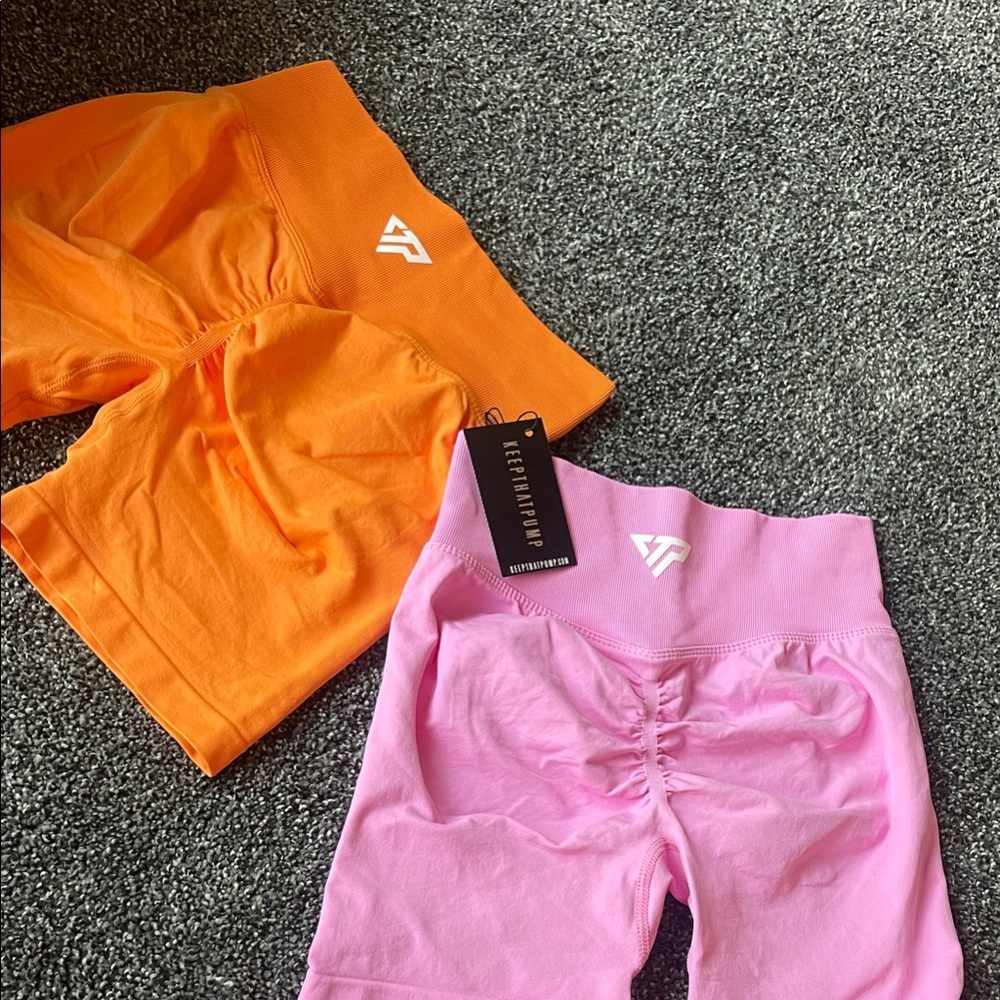 Keep that pump Vibrant Orange and Pink Shorts
